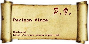 Parison Vince névjegykártya